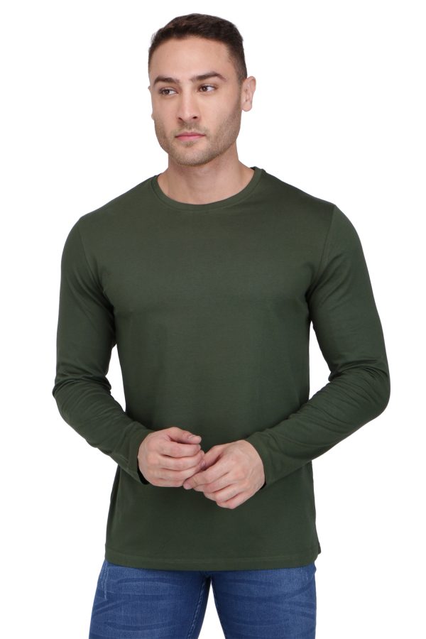 Olive Green Full Sleeve T Shirt