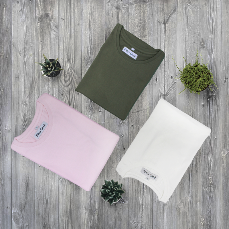 Pick Any 3 -Women’s Plain Round Neck Half Sleeve Cotton T-shirt Combo (With Neck Piping)