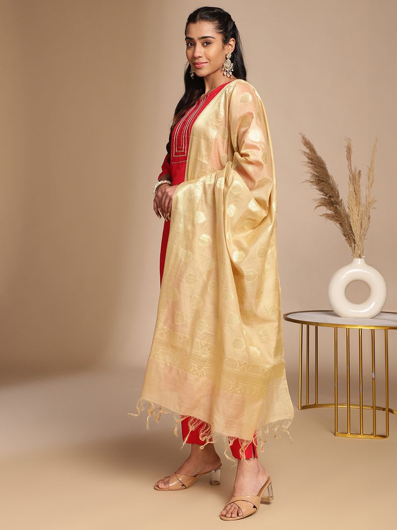 Pink Crepe Silk Yoke Design Straight Kurta Set