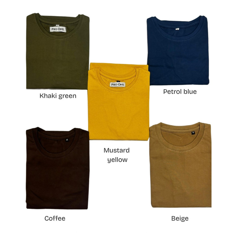 Pick Any 4 -Men's Plain Round Neck Half Sleeve Cotton T-shirt Combo