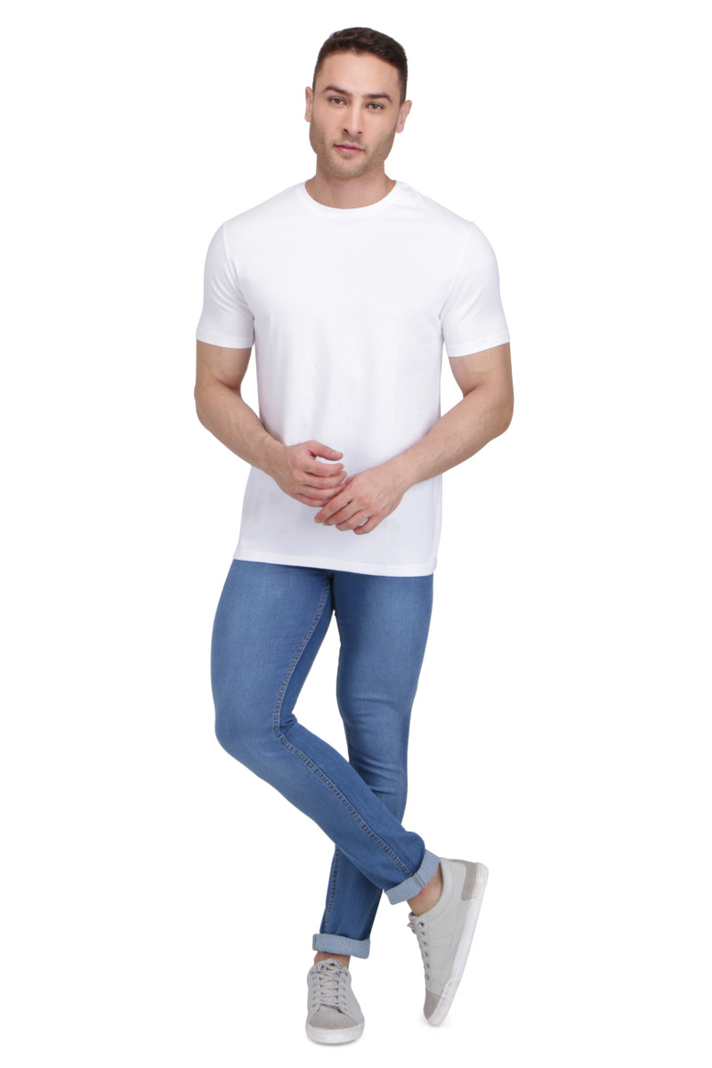 White Half Sleeve T Shirt