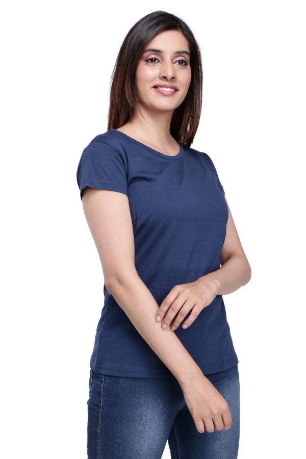 Petrol Blue Half Sleeve T Shirt (With Rib)